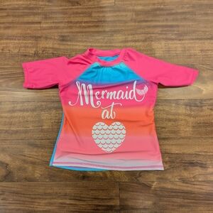 Mermaid at Heart Kids Swim Shirt - Pink and Blue